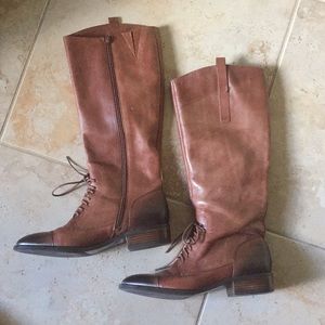 Saks Fifth Avenue Brown Leather Boots